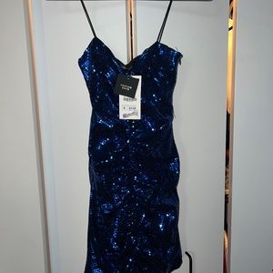 Zara Sparkly Blue Mini Dress